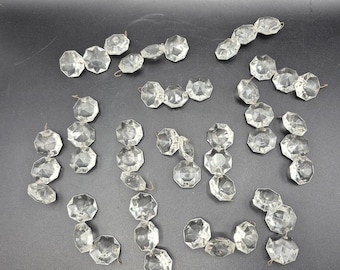Lot of Vintage Three Piece Chandelier Prisms, 16 Total