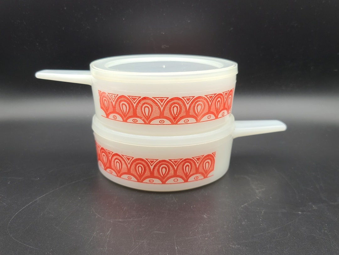 Glasbake Saucepans Soup Bowls With Handles and Lids Etsy