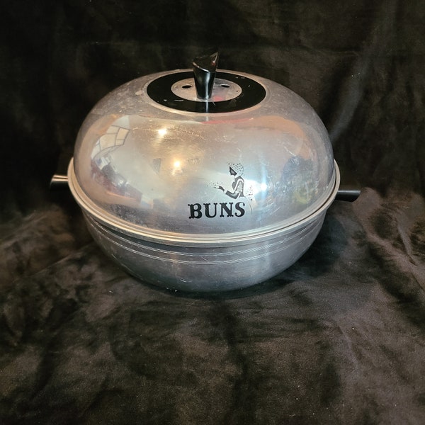 West Bend Vented Lid Three Piece Aluminum Bun Warmer Serving Oven