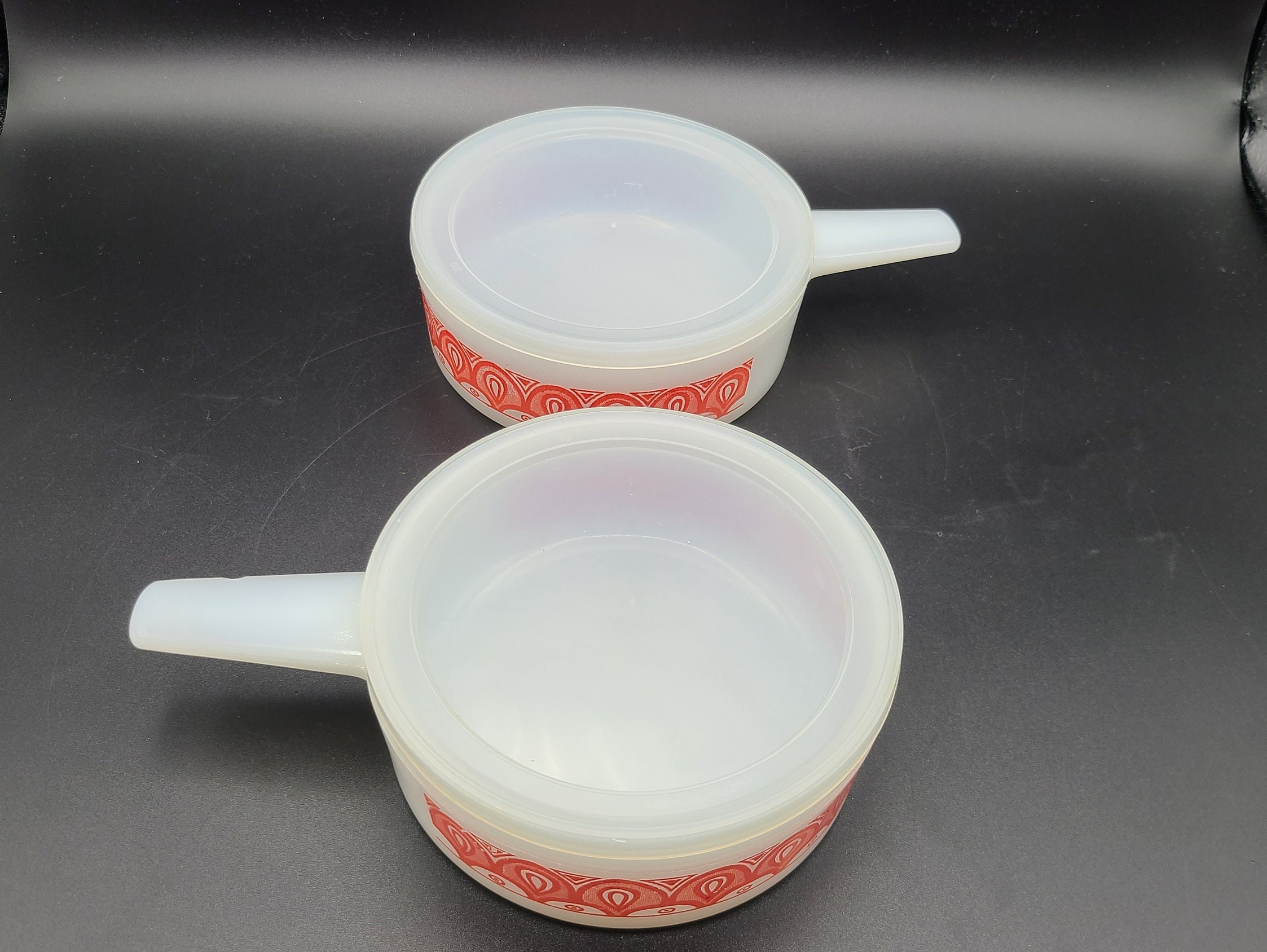 Glasbake Saucepans Soup Bowls With Handles and Lids Etsy