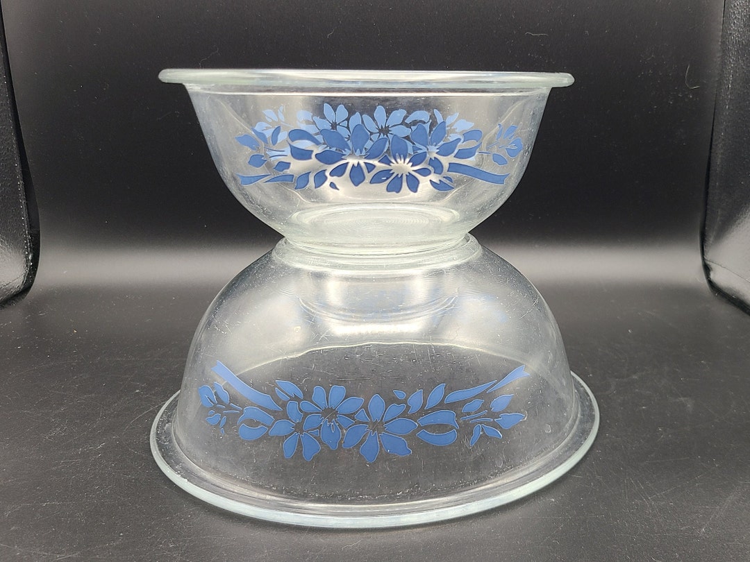 Choice Pyrex Blue Ribbon Mixing Bowls 322 and 323 Etsy