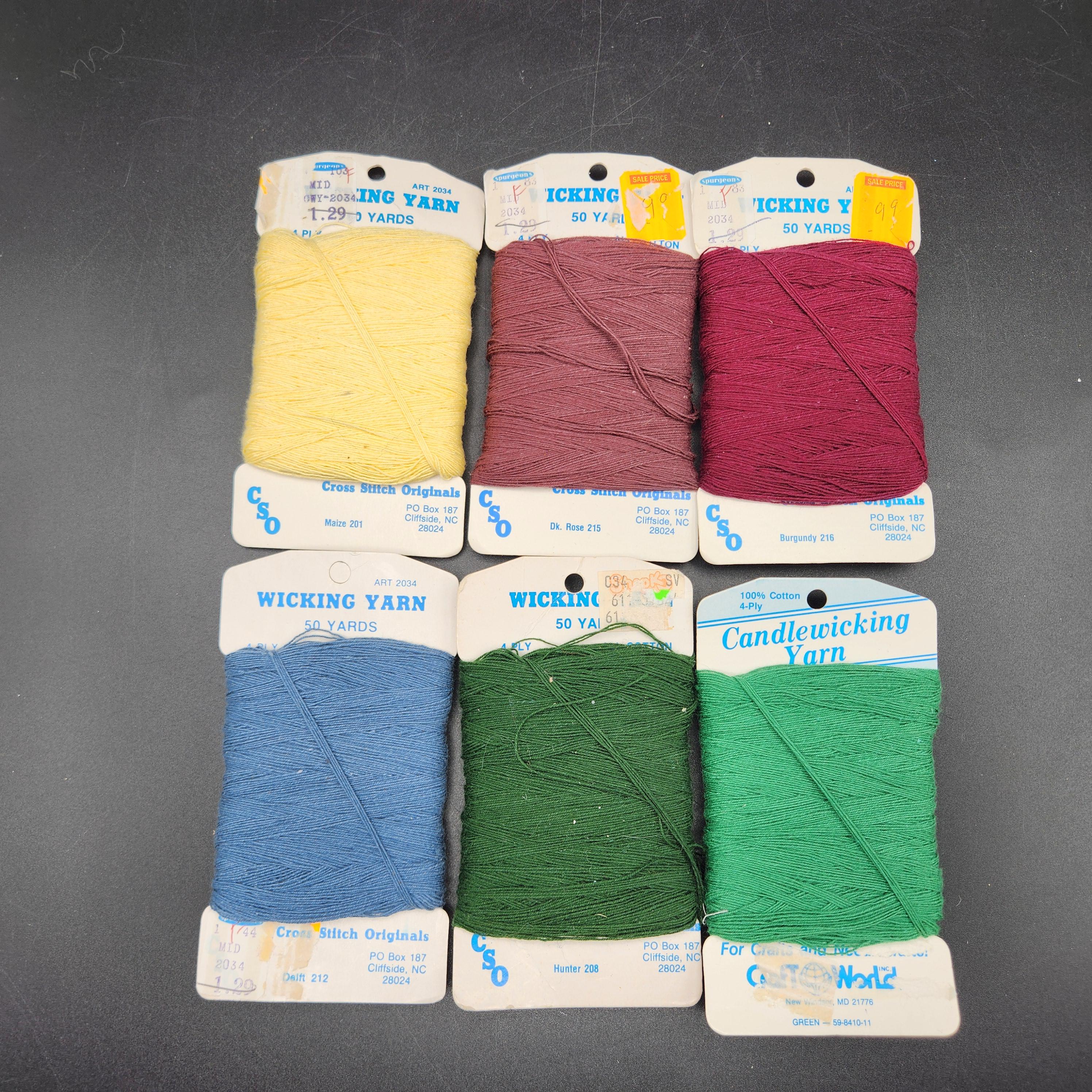 Lot vintage wicking yarn 100% cotton