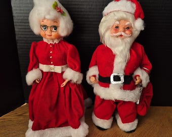 Santa and Mrs. Claus Soap Bottle Dolls Hand Crafted Joy Dish Soap