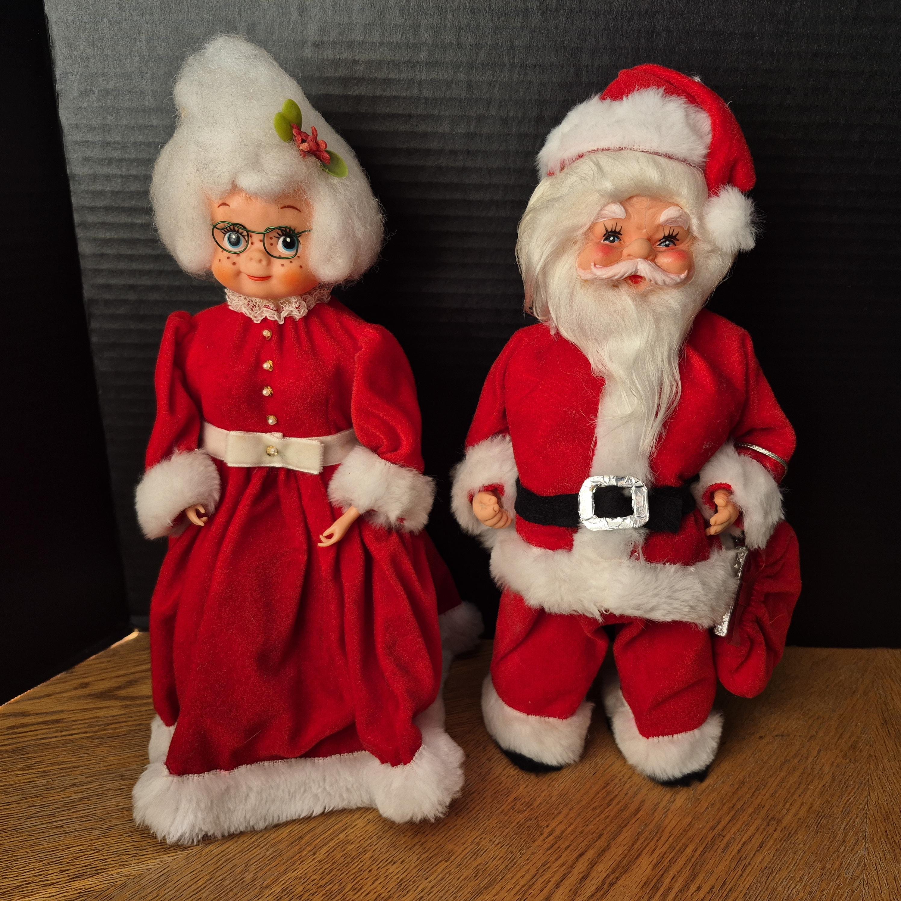 Santas by Donna ビンテージ サンタクロース人形 ハンドメイド Santa and Mrs. Claus Soap Bottle Dolls Hand Crafted Joy Dish Soap