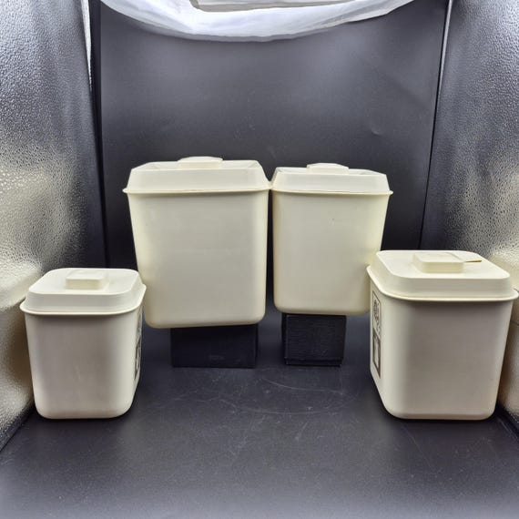 Lustroware USA製 ビンテージ 花柄キャニスター4個セット 保存容器 ヴィンテージ ラストロウェア キッチン ルースター ストレージ