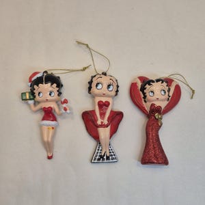 Betty Boop Ornaments, Set of Three