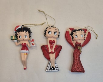 Betty Boop Ornaments, Set of Three