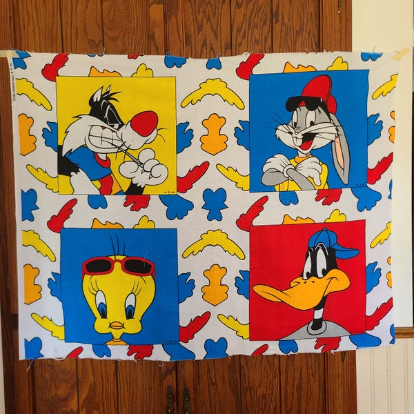 Looney Tunes Wall Hanging Printed Vintage Fabric Panel