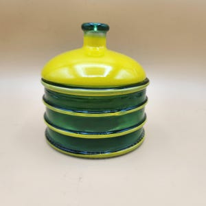 Recycled Glass Made in Spain Glass Jar Cannister with Lid La Mediterranea