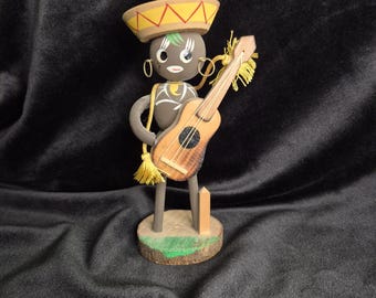1950s Tourist Collectible Guitar Playing Native Made in Japan