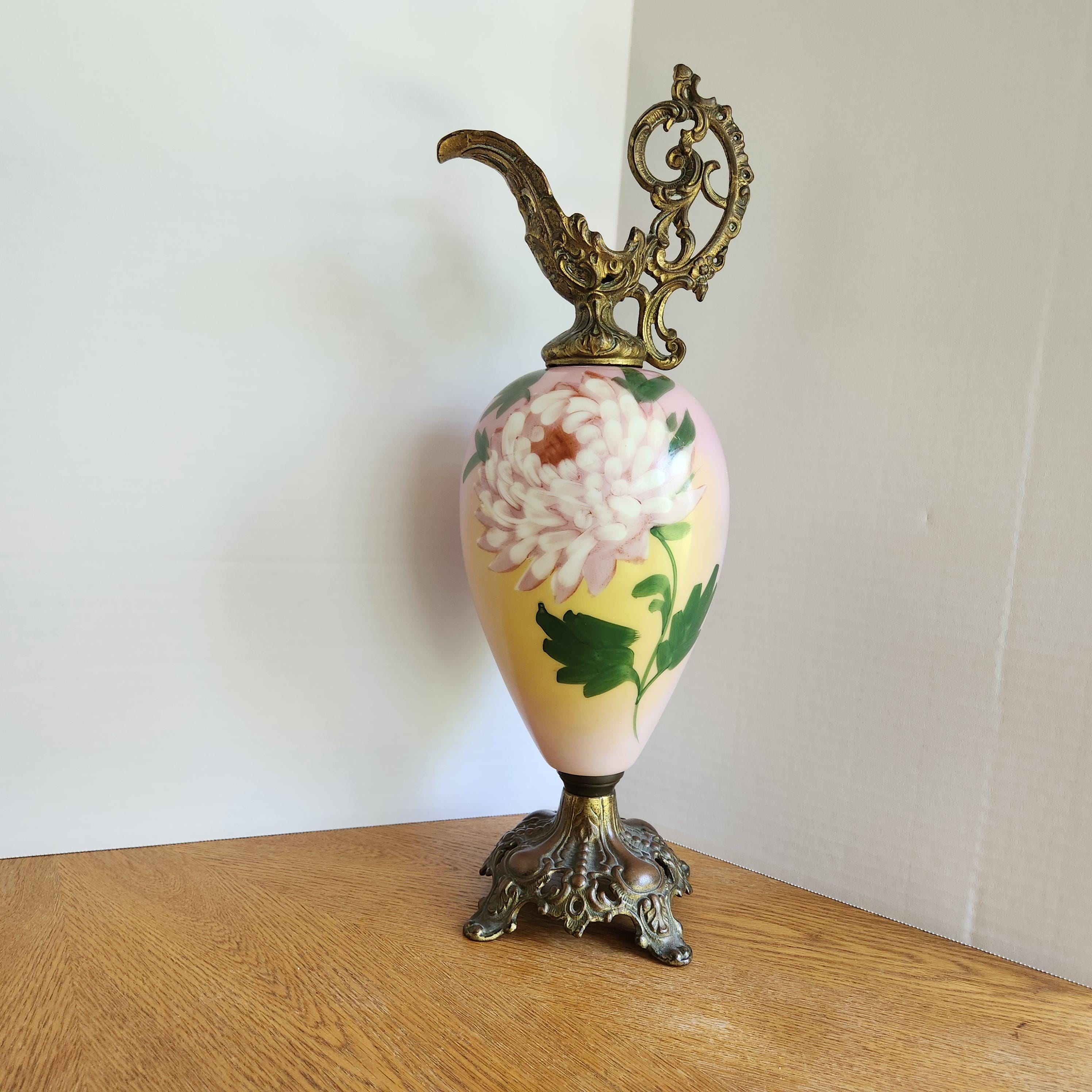 Hand Painted Pink Chrysanthemum Victorian Era Mantle Ewer - Etsy