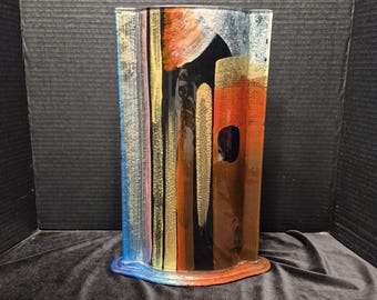 Jasmine Fused Art Glass Large 15" Vase