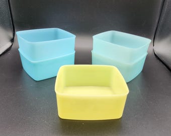 Wahl Vintage Tupperware Gefrierboxen Blau & Gelb