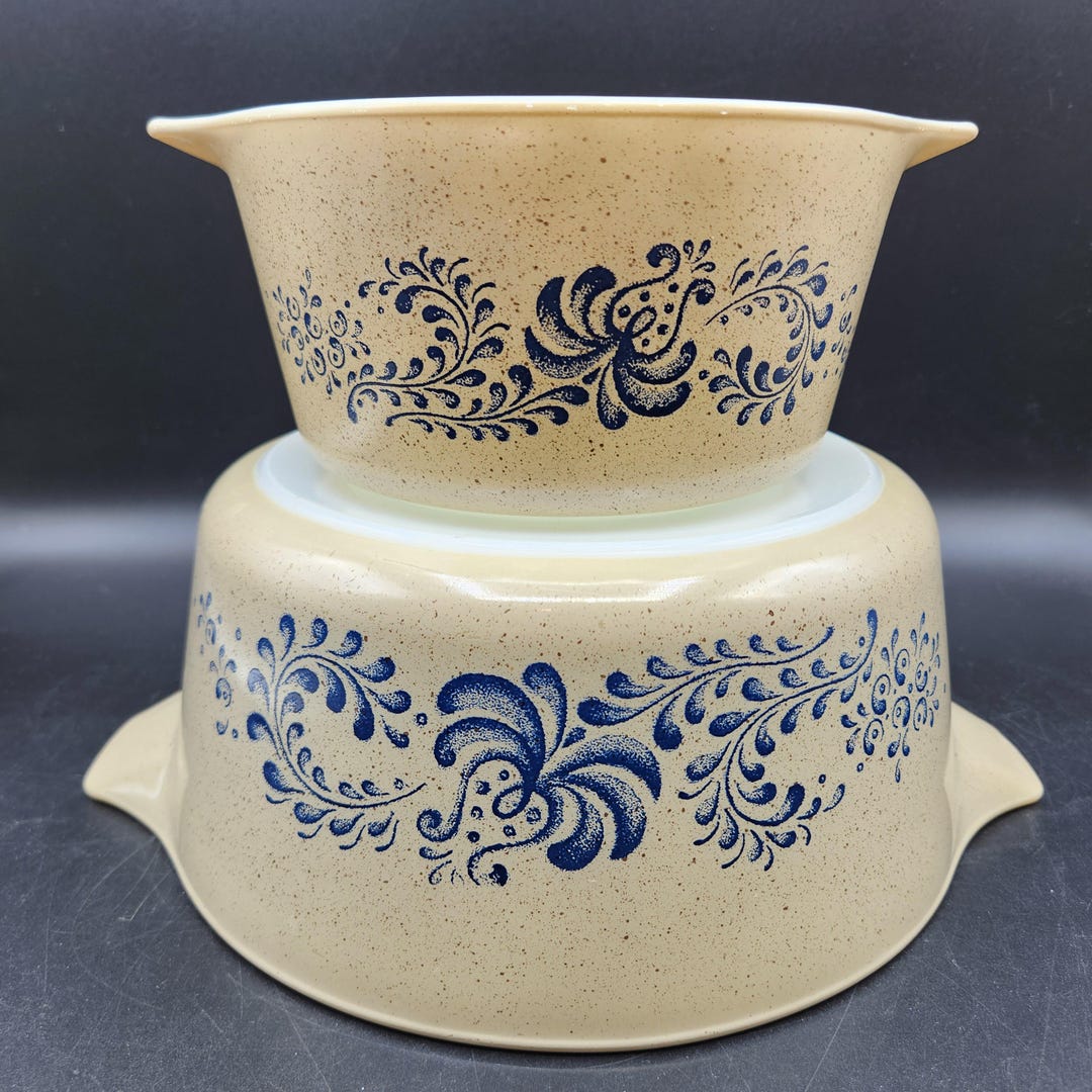 Choice Pyrex Homestead Blue Swirl Casserole Dishes 475 473 - Etsy
