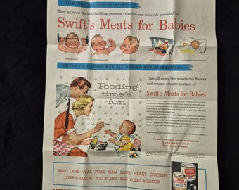 Swift's Meats for Baby's Advertising Growth Timeline Fold Out Poster