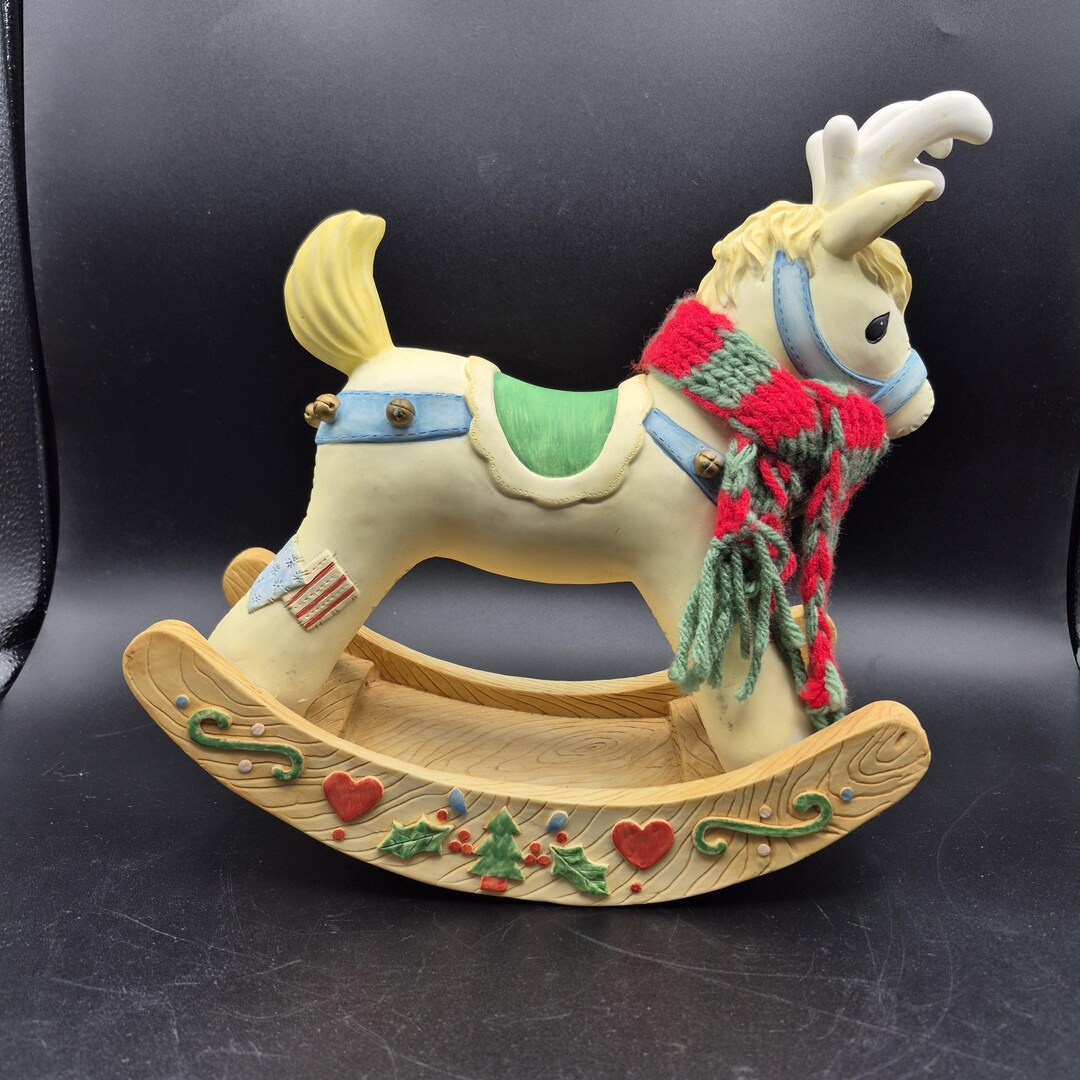 Cherished Teddies Ceramic Rocking Reindeer Horse 