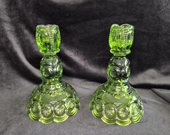 Pair L.E. Smith Moon and Stars Candle Stick Holders