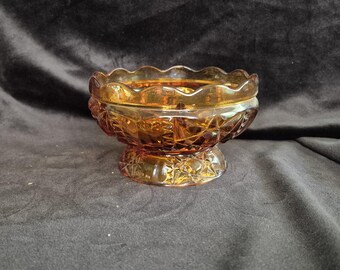 Indiana Glass Stars and Bars Amber Fairy Lamp BASE ONLY