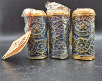 MCM German Decor - handgeschnitzte florale Vintage-Kerze