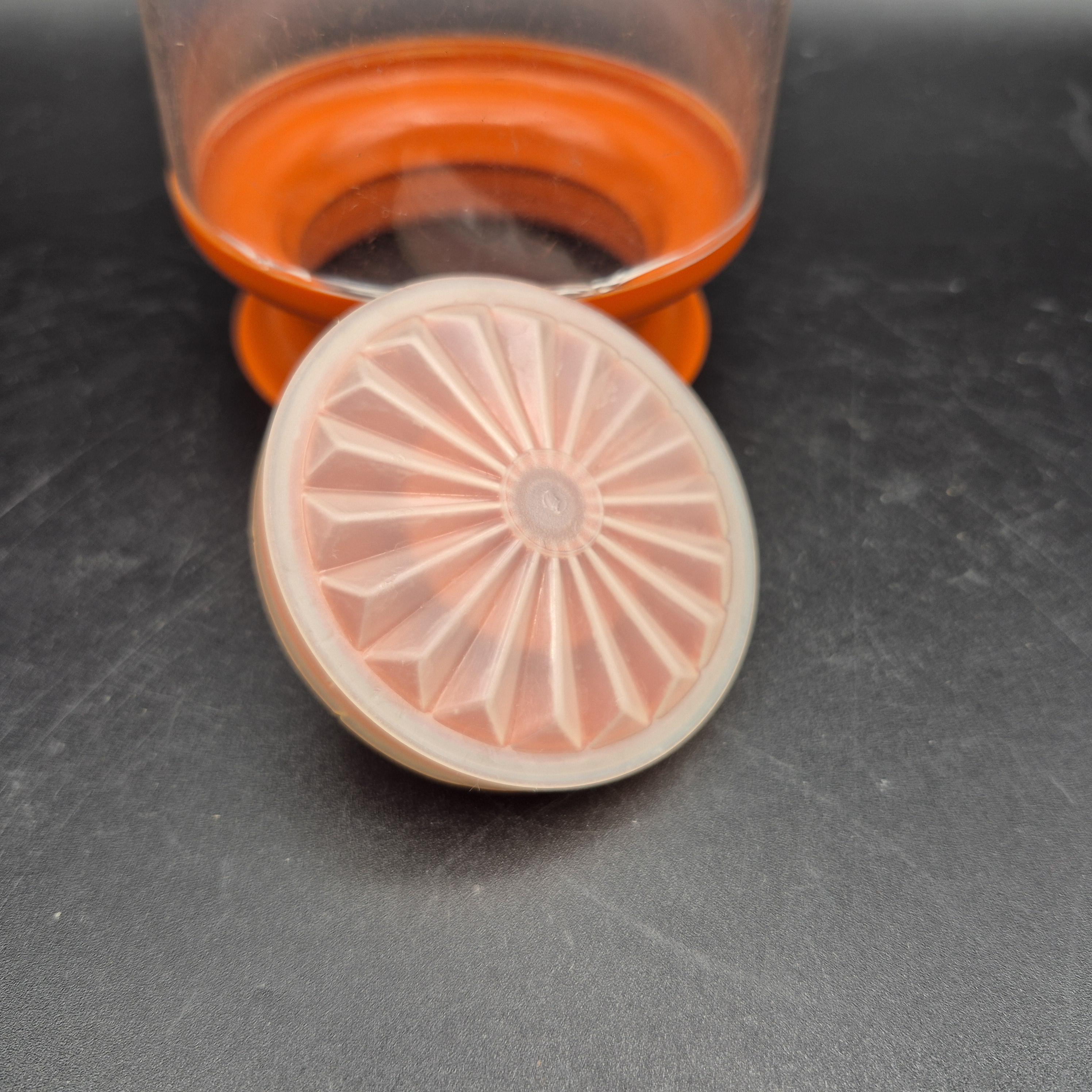 Clear Acrylic Tupperware Container Orange Lid 2.25 Cups - Etsy