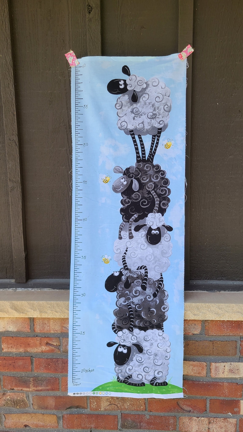 Susybee Sheep Lamb Growth Chart Panel to Sew Lew the Ewe Etsy