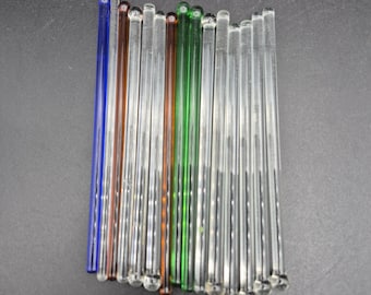 Lot of 15 Vintage Glass Swizzle Sticks