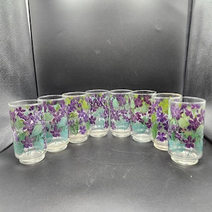 Libbey Violet Drinking Tumbler Water Glasses 5&quot; Tall