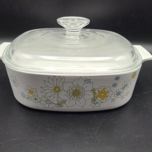 Choice Corning Ware 2 QT Casserole Dish Rosemarie or Floral Bouquet with Lid