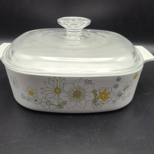 Choice Corning Ware 2 QT Casserole Dish Rosemarie or Floral Bouquet with Lid