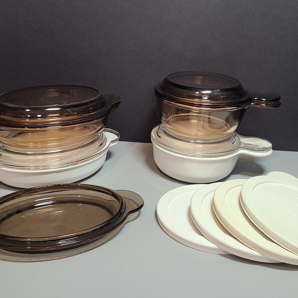 Choice Corning Ware Grab and Go Grab-it Round and Oval Bowls plus Lids White, Clear, Amber, Brown