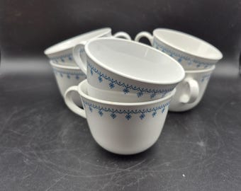 Snowflake Garland Coffee Tea Cups Set of 6 Corelle Living Ware by Corning
