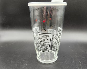 Coctelera vintage con recetas y tapa de plástico MCM