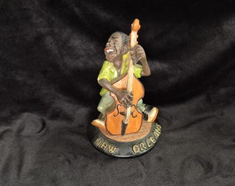 Vintage New Orleans Jazz Musician Bass Player African American