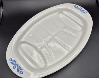 Bandeja para carne Corning Ware Blue Cornflower de la década de 1960, P-19
