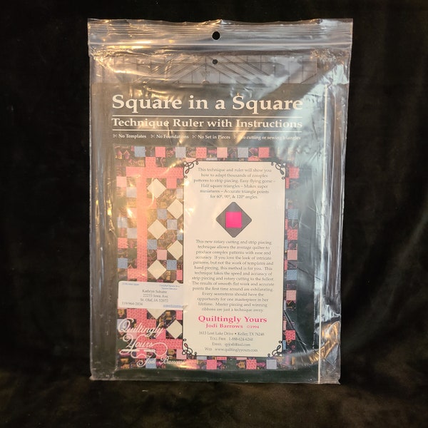 Square in a Square Ruler with Instructions for Quilting Jodi Barrows