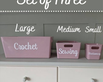 Personalised hinch inspired storage baskets - 3 different sizes, 4 colours to choose from and 2 different coloured fonts