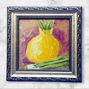 Onions 1 Original Painting Harvest Vegetables Art Decor For Kitchen Agricultural Painting Wall Art Original Artwork by a Ukrainian Artist