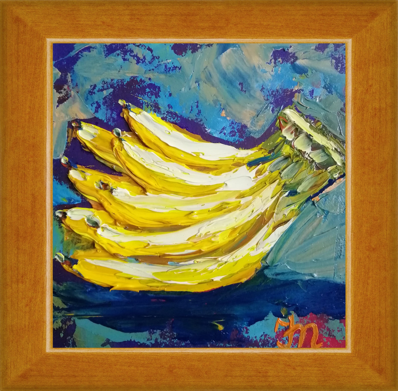 Banana Painting Original Painting Bananas Art Tropical Fruit Etsy