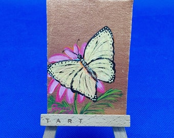 Butterflies #1 Original mini Painting Meadow Flowers ACEO painting Flowers art Summer Original ACEO Nature Vivid Original Artwork Ooak