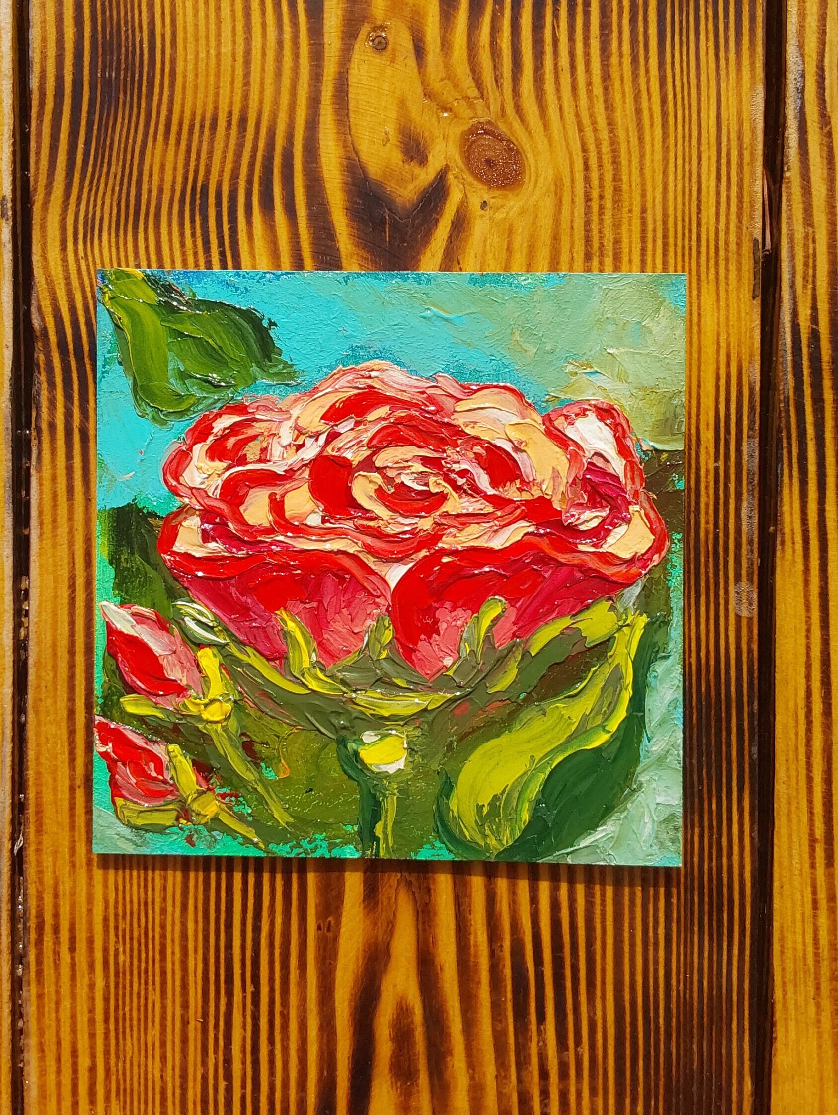 Red Roses Painting Rose Bouquet Art Flower Painting Bright Etsy