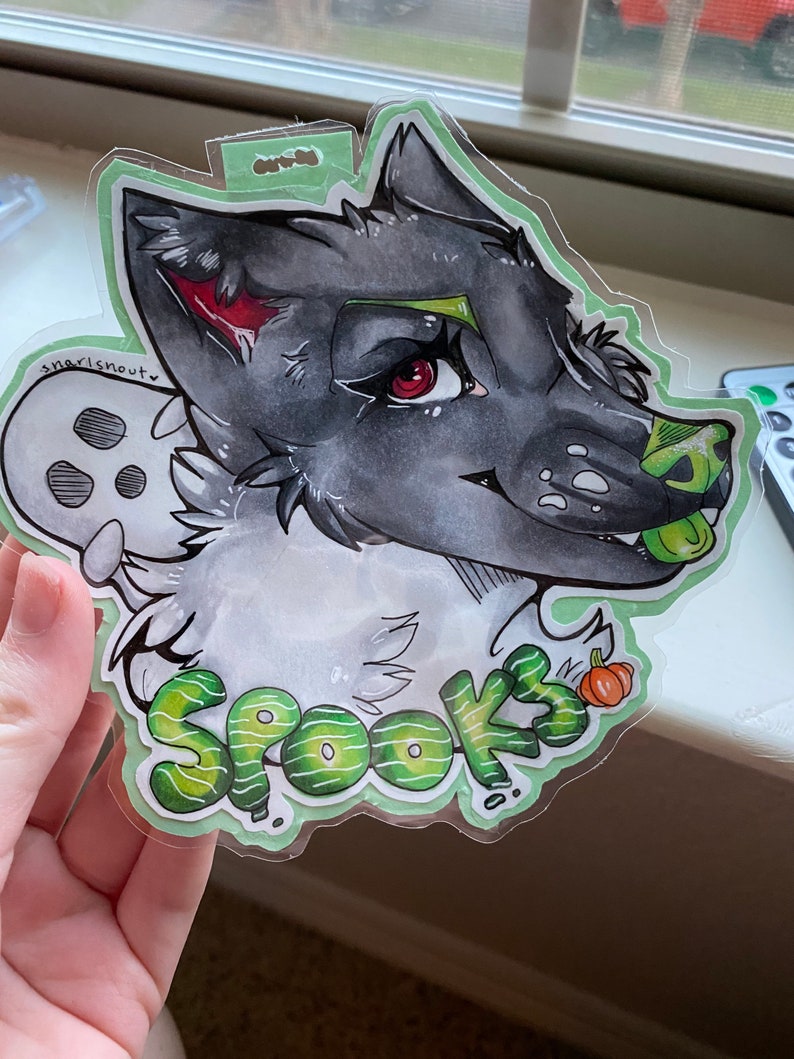 Furry badge commission | Etsy