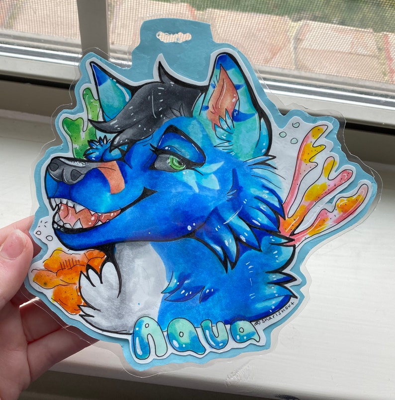 Furry badge commission | Etsy