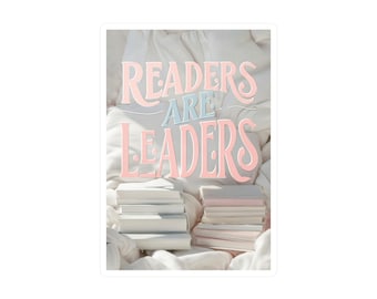 Readers are Leaders Kiss-Cut Vinyl Decals, Book Lover Sticker, Literary Quote Decal, Gift for Readers, Laptop Decal, Librarian Gift