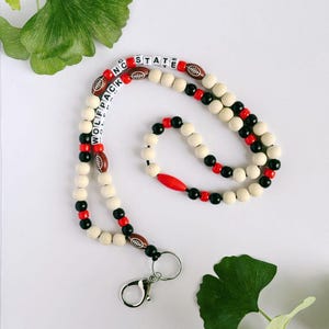Personalized Team Spirit Beaded Lanyard: Football Fan Badge Holder
