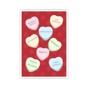Heart Candy Political Dissent Kiss-Cut Stickers | Valentine's Day Protest image 2
