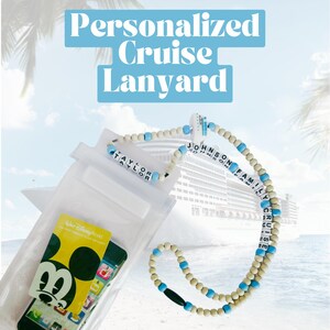Tour de cou Cruise personnalisé avec support étanche pour téléphone et carte d'identité – Porte-cartes d'identité personnalisé | Style de bracelet d'amitié | Vacances en famille