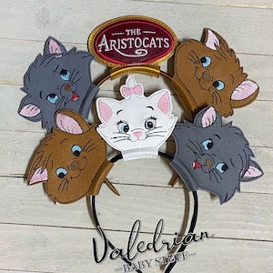 The Aristocats Toulouse and Berlioz Inspired Mouse Ears Headband Accessories Costume Dress Up pretend play vacation hair accessories CUSTOM