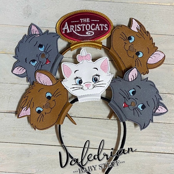 The Aristocats Toulouse and Berlioz Inspired Mouse Ears Headband Accessories Costume Dress Up pretend play vacation hair accessories CUSTOM