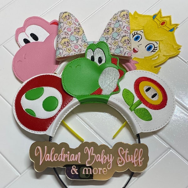 Super Marios Bros Yoshi Inspired Inspired Mouse Ears Headband Accessories Costume Dress Up pretend play vacation hair accessories