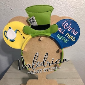 Alice in Wonderland Mad Hatter Inspired Mouse Ears Headband Accessories Costume Dress Up pretend play vacation hair accessorie CUSTOM